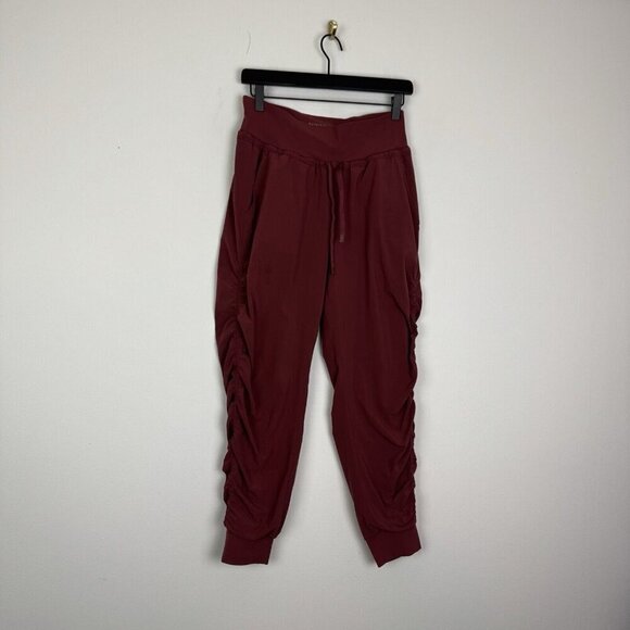Athleta Attitude Maple Red Lined Pants Jogger Casual Size 2 *flaws* - Picture 1 of 5